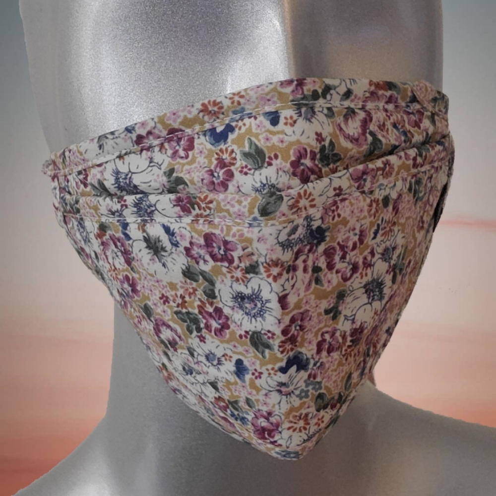 Reusable 100% Cotton Adult Face Mask – Adjustable Straps, Washable, Lined